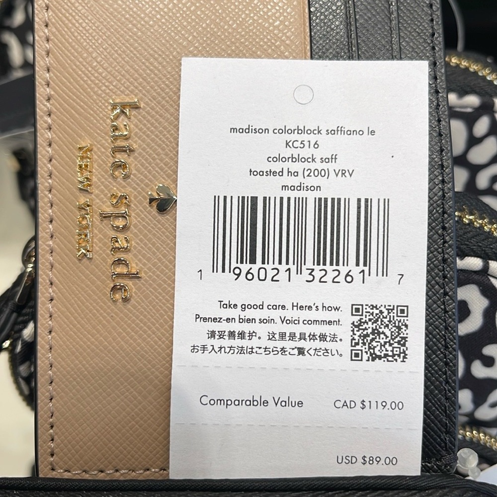 Kate Spade Madison Small Slim Card Holder
Toasted Hazelnut Multi 
NWT - Picture 14 of 16